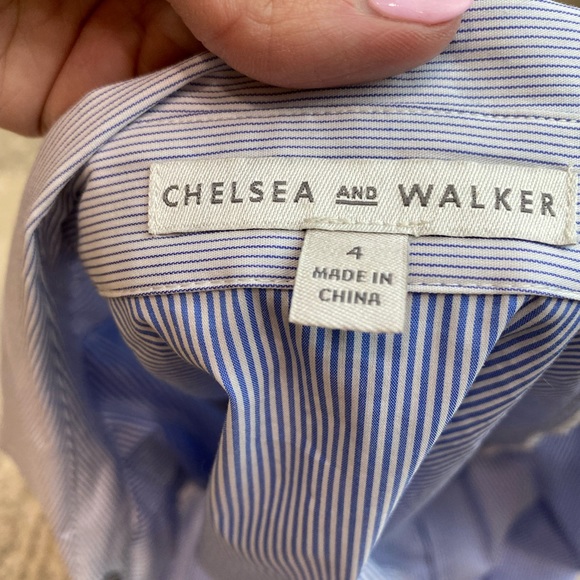 Chelsea and walker blue stripe button up - Picture 6 of 6